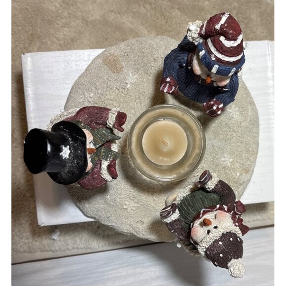 Circle of Snow Friends Candle Holder Regal Greetings & Gifts Winter Decor 7.5" - Picture 6 of 9